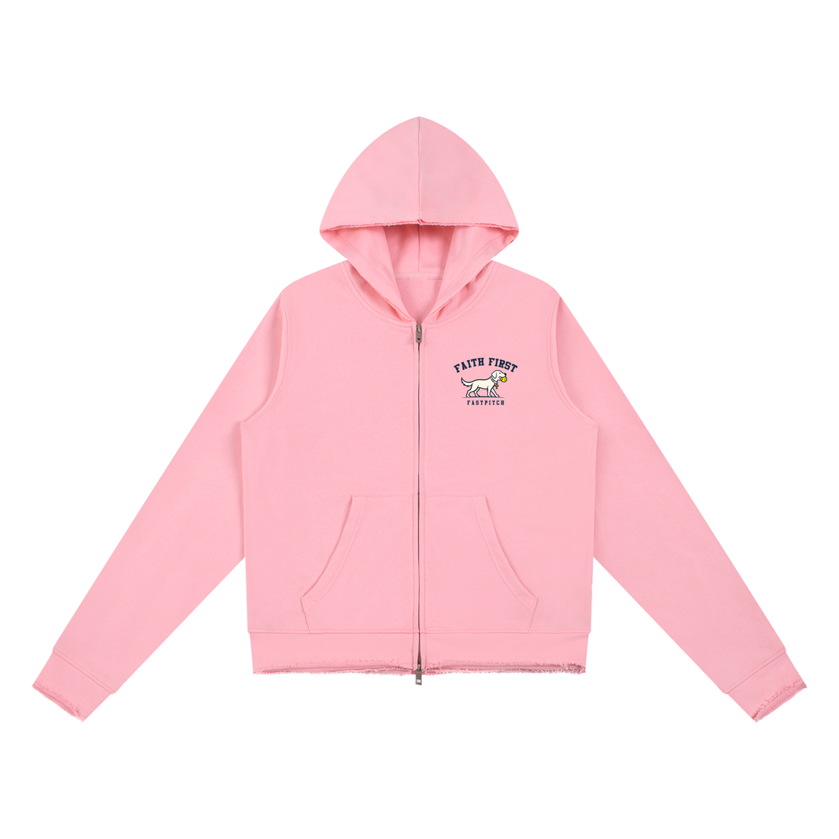 PRAY PLAY REPEAT YOUTH RAW EDGE FULL ZIP HOODIE