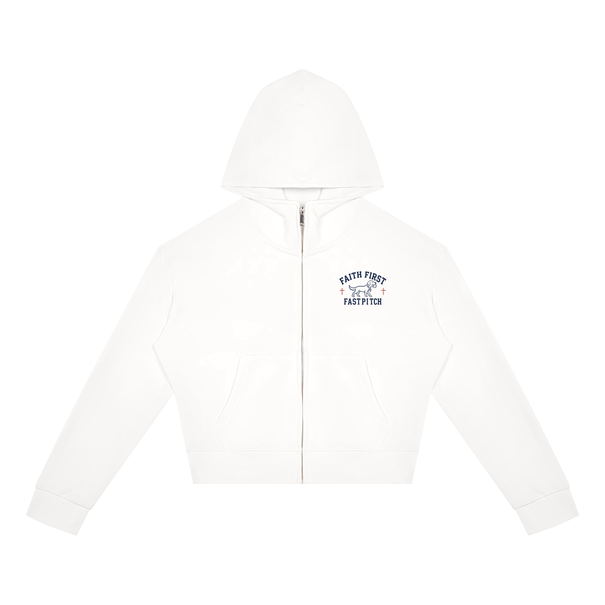 PRAY PLAY REPEAT YOUTH WOMEN’S CROP FULL ZIP HOODIE