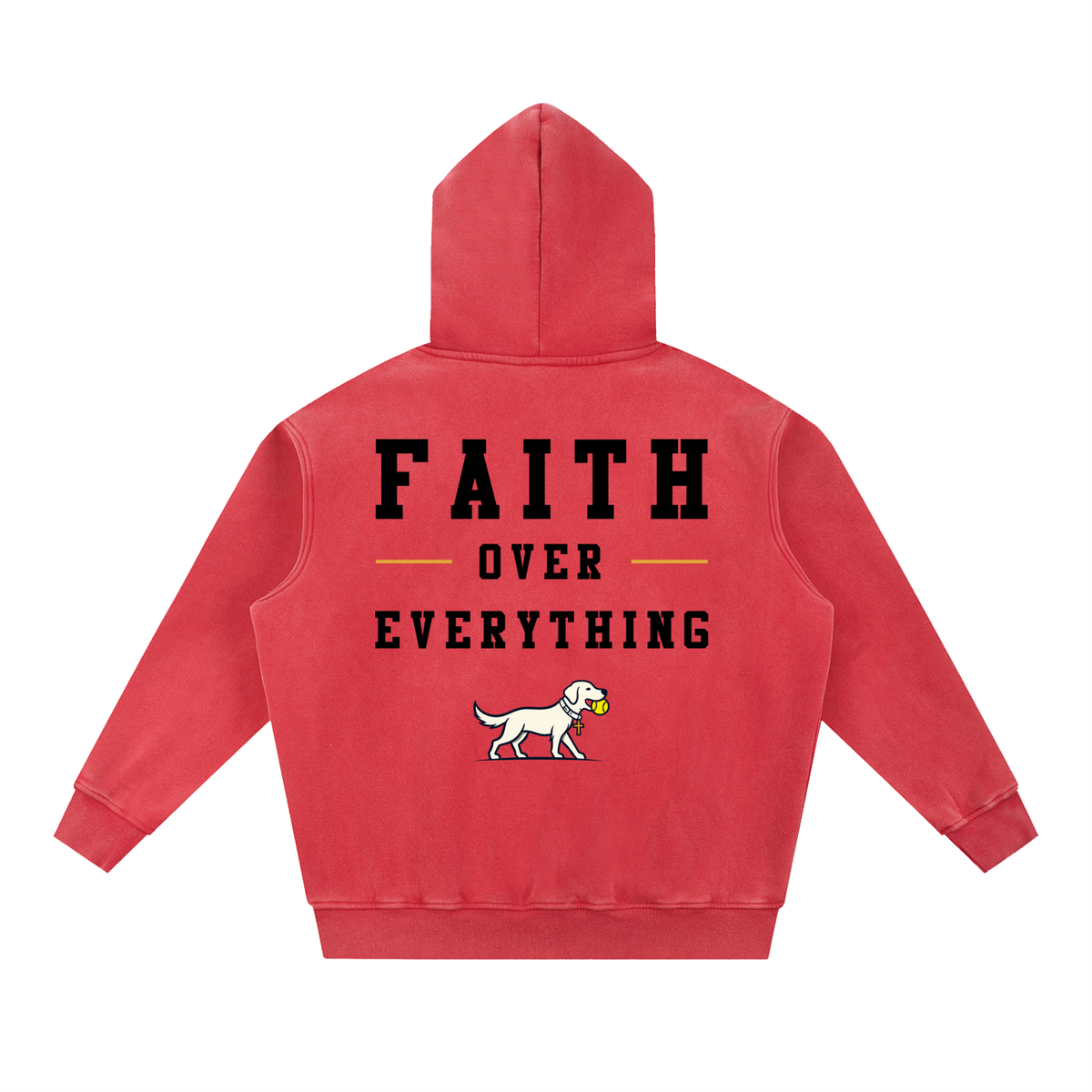 CLASSI FAITH OVER FEAR YOUTH SNOW WASH OVERSIZE HOODIE