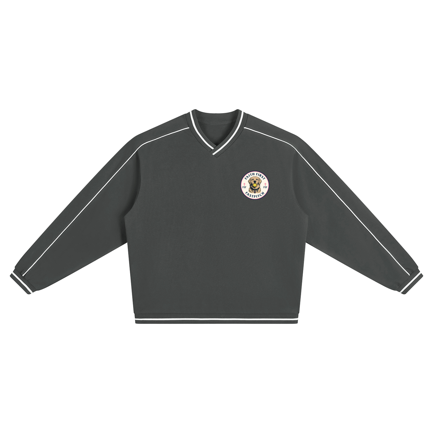 Unisex Color Block V-Neck Sweatshirt
