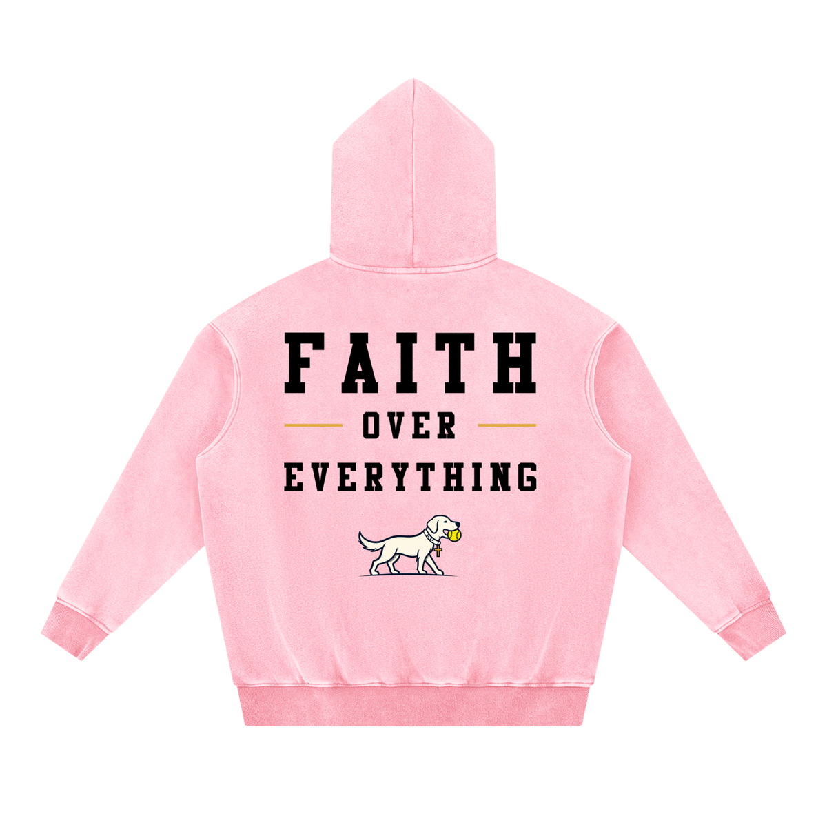 CLASSI FAITH OVER FEAR YOUTH SNOW WASH OVERSIZE HOODIE