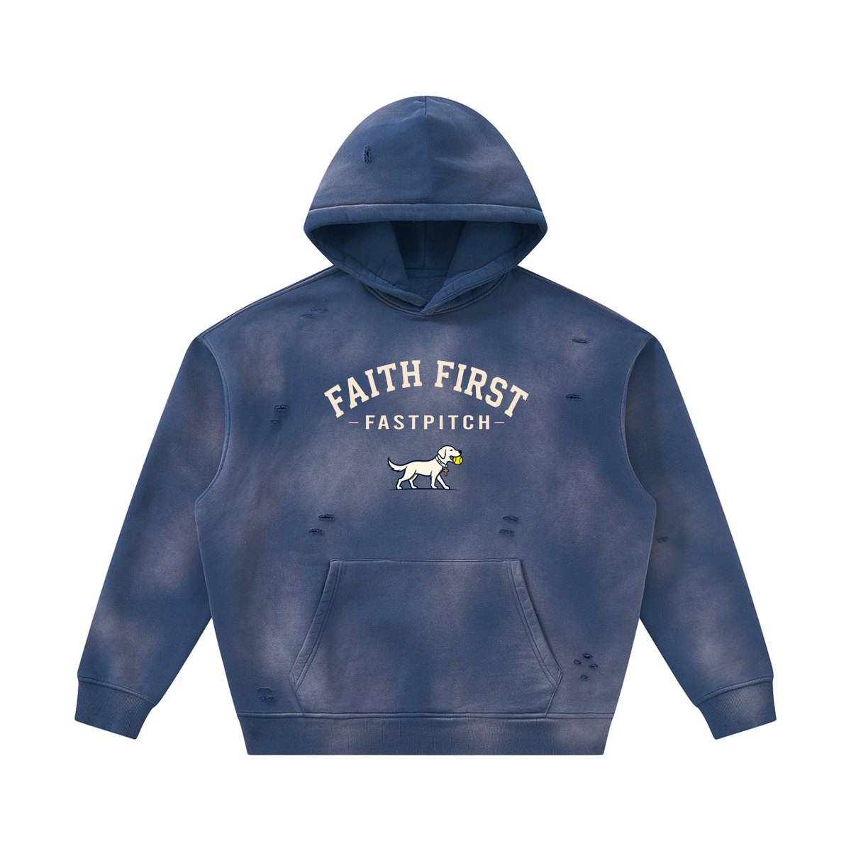 UNIVERSITY HALO YOUTH SUNFADE FRAYED HOODIE