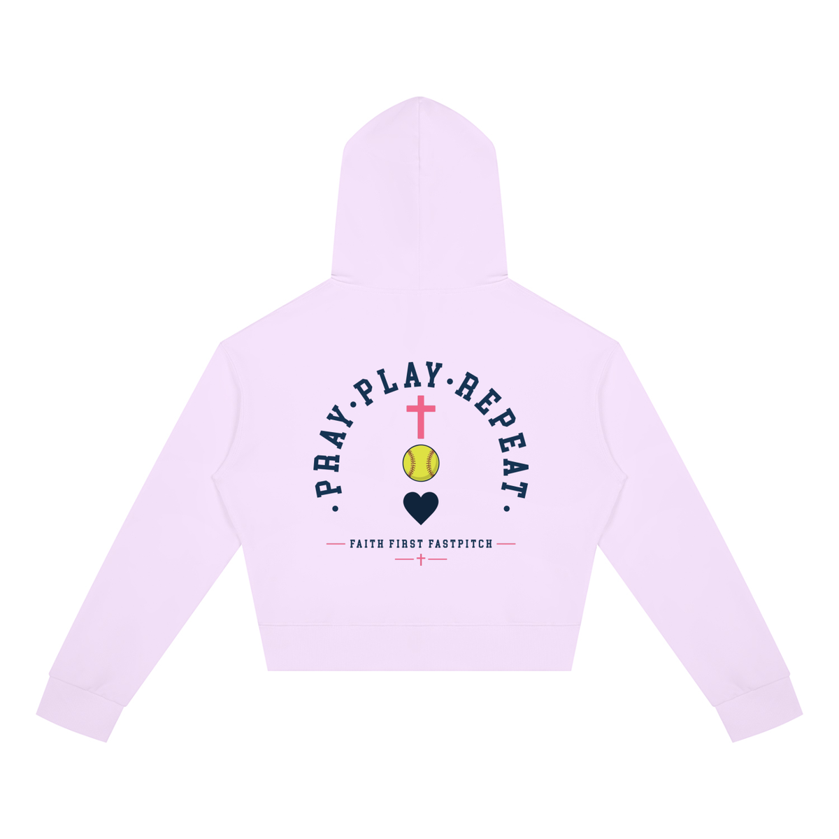 PRAY PLAY REPEAT YOUTH WOMEN’S CROP FULL ZIP HOODIE