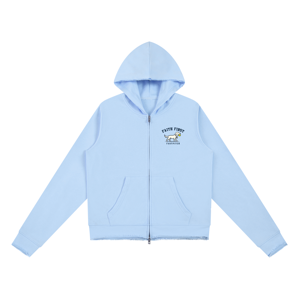 PRAY PLAY REPEAT YOUTH RAW EDGE FULL ZIP HOODIE