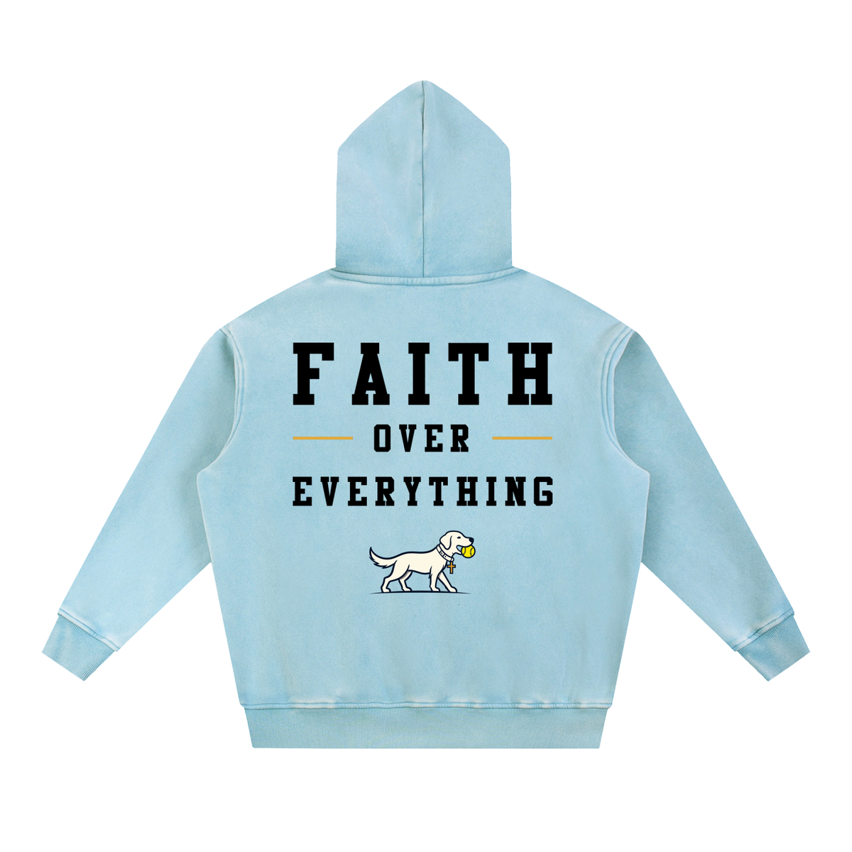 CLASSI FAITH OVER FEAR YOUTH SNOW WASH OVERSIZE HOODIE