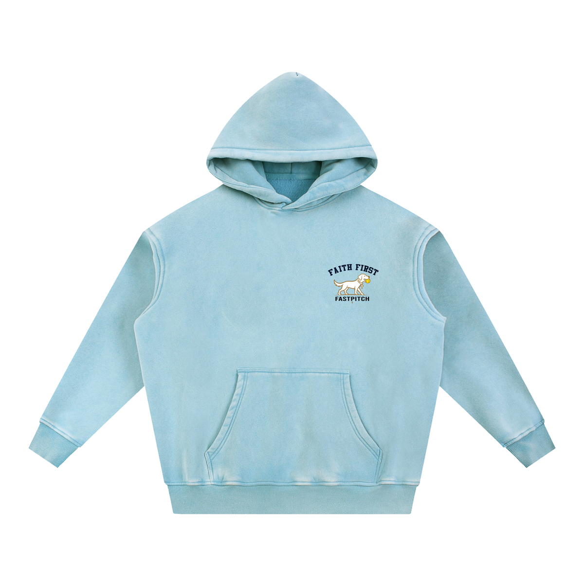 CLASSI FAITH OVER FEAR YOUTH SNOW WASH OVERSIZE HOODIE