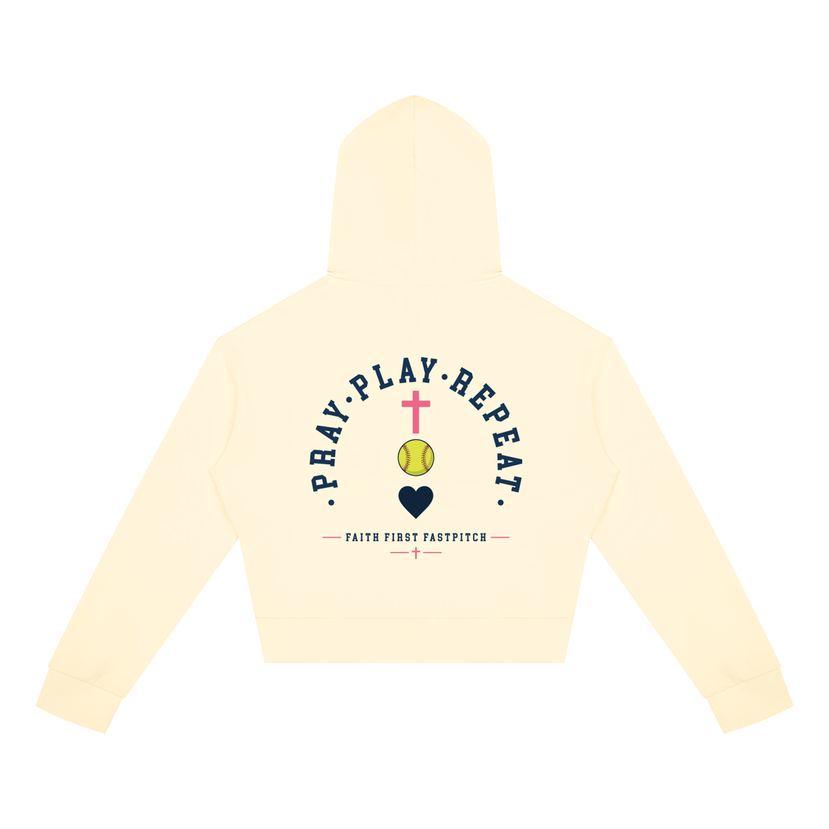 PRAY PLAY REPEAT YOUTH WOMEN’S CROP FULL ZIP HOODIE
