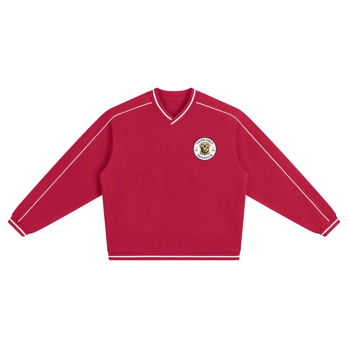 Unisex Color Block V-Neck Sweatshirt