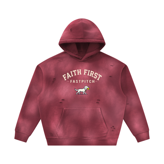 UNIVERSITY HALO YOUTH SUNFADE FRAYED HOODIE