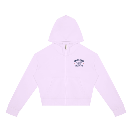 PRAY PLAY REPEAT YOUTH WOMEN’S CROP FULL ZIP HOODIE